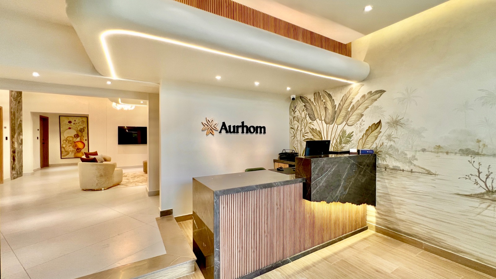 Aurhom by Royal Inn guest lounge in Clifton, Karachi